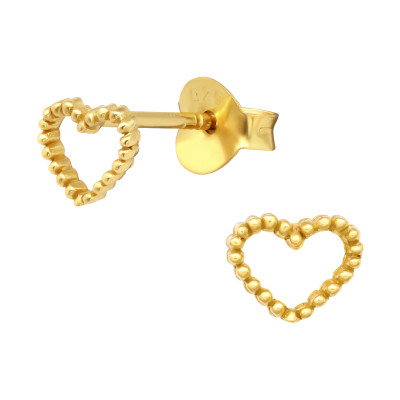 Silver Heart Ear Studs