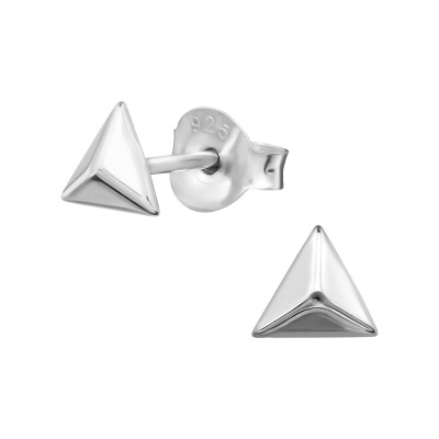 Pyramid Sterling Silver Ear Studs