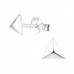 Silver Pyramid Ear Studs