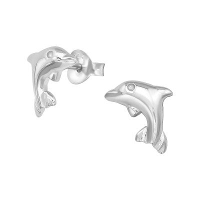 Silver Dolphin Ear Studs