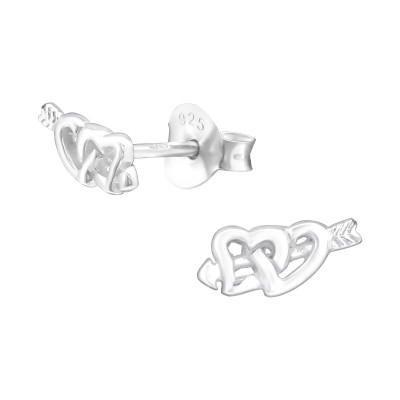 Hearts Sterling Silver Ear Studs