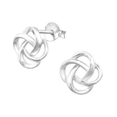 Silver Knot Ear Studs