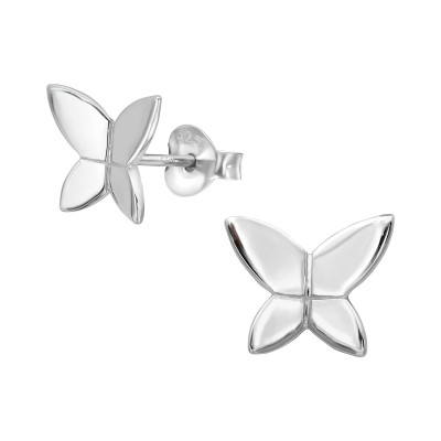 Silver Butterfly Ear Studs