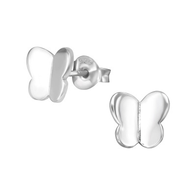 Silver Butterfly Ear Studs