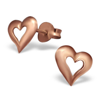 Heart Sterling Silver Ear Studs