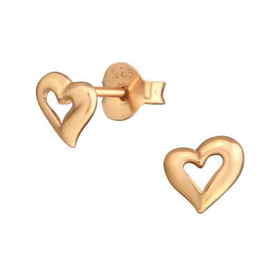 Silver Heart Ear Studs