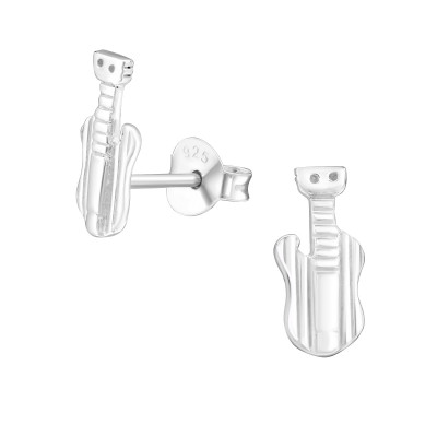 Guitar Sterling Silver Ear Studs