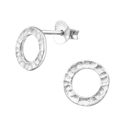 Silver Round Ear Studs