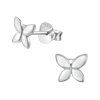 Silver Butterfly Ear Studs