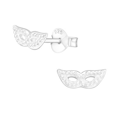 Silver Mask Ear Studs