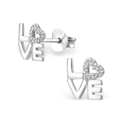 Love Sterling Silver Ear Studs