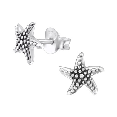 Silver Starfish Ear Studs