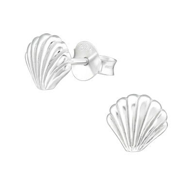 Silver Shell Ear Studs