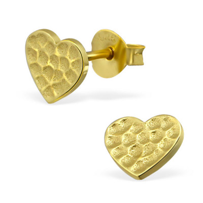 Heart Sterling Silver Ear Studs