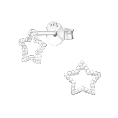 Silver Star Ear Studs