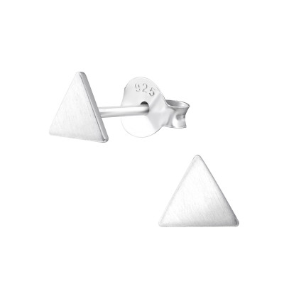 Silver Triangle Ear Studs