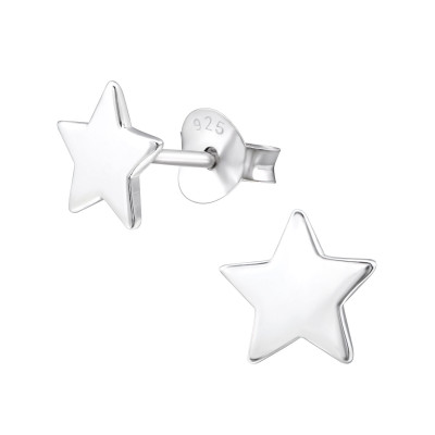 Silver Star Ear Studs