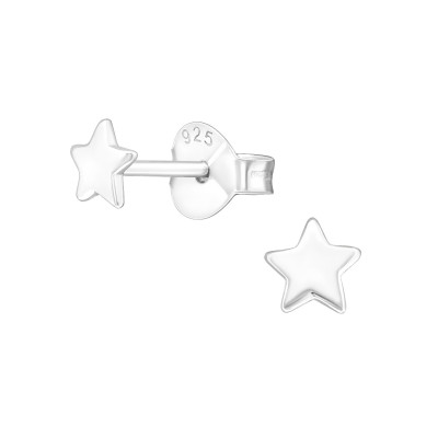 Silver Star Ear Studs