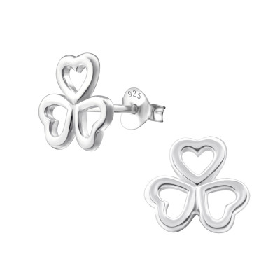 Silver Heart Ear Studs