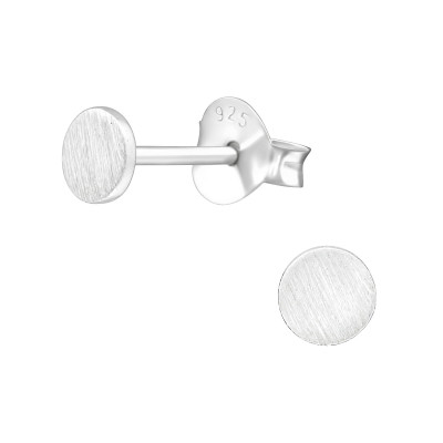 Silver Round Ear Studs