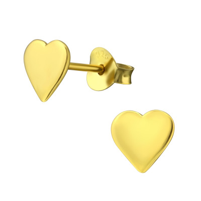 Silver Heart Ear Studs