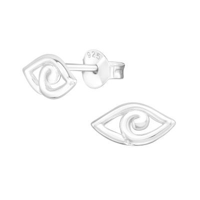 Silver Eye Ear Studs