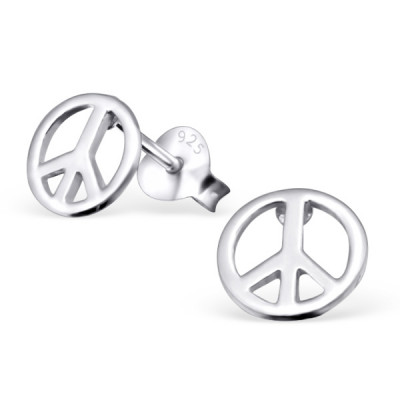 Peace Sterling Silver Ear Studs