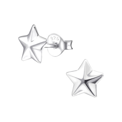 Silver Star Ear Studs