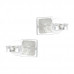 Silver Square Ear Studs