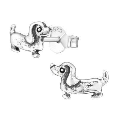 Silver Dog Ear Studs