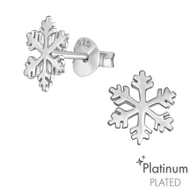 Silver Snowflake Ear Studs