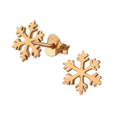 Silver Snowflake Ear Studs