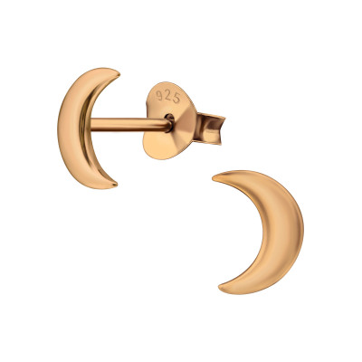 Silver Moon Ear Studs