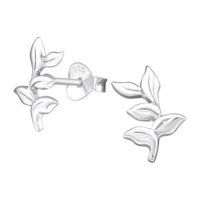 Silver Leaf Ear Studs