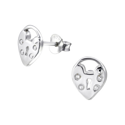 Silver Lock Ear Studs