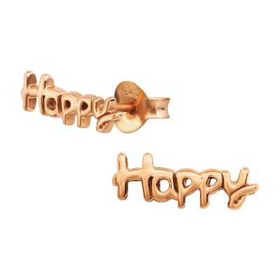 Silver Happy Ear Studs