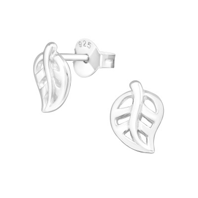 Silver Leaf Ear Studs