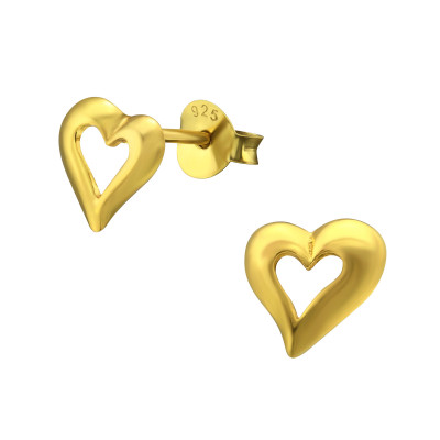 Silver Heart Ear Studs