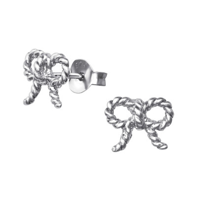 Bow Sterling Silver Ear Studs