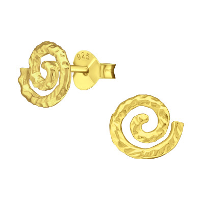 Spiral Sterling Silver Ear Studs