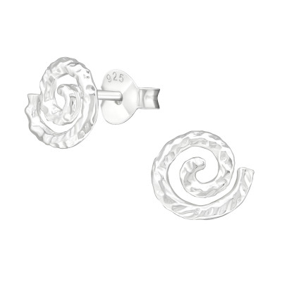 Silver Swirl Ear Studs