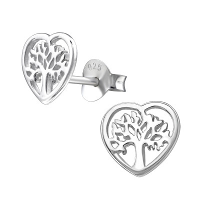 Tree Of Life Sterling Silver Ear Studs