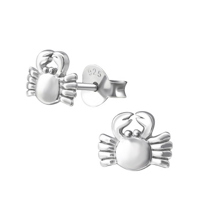 Crab Sterling Silver Ear Studs