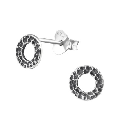 Silver Circle Ear Studs