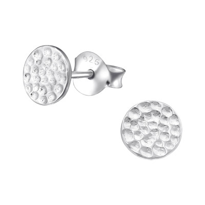 Silver Round Ear Studs