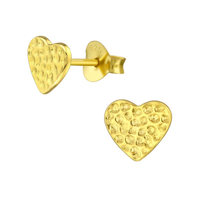 Silver Heart Ear Studs