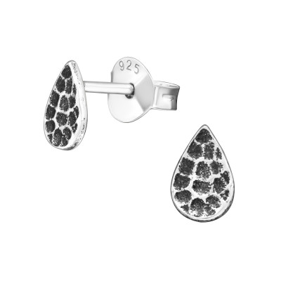 Silver Drop Ear Studs