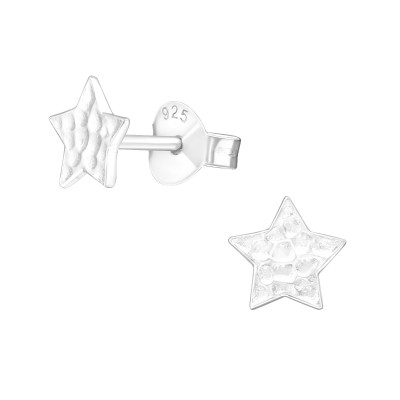 Silver Star Ear Studs