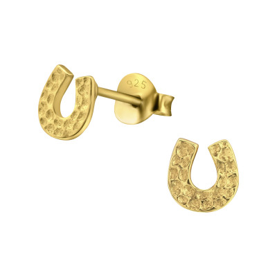 Silver Horseshoe Ear Studs