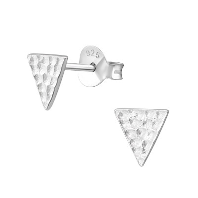 Silver Triangle Ear Studs